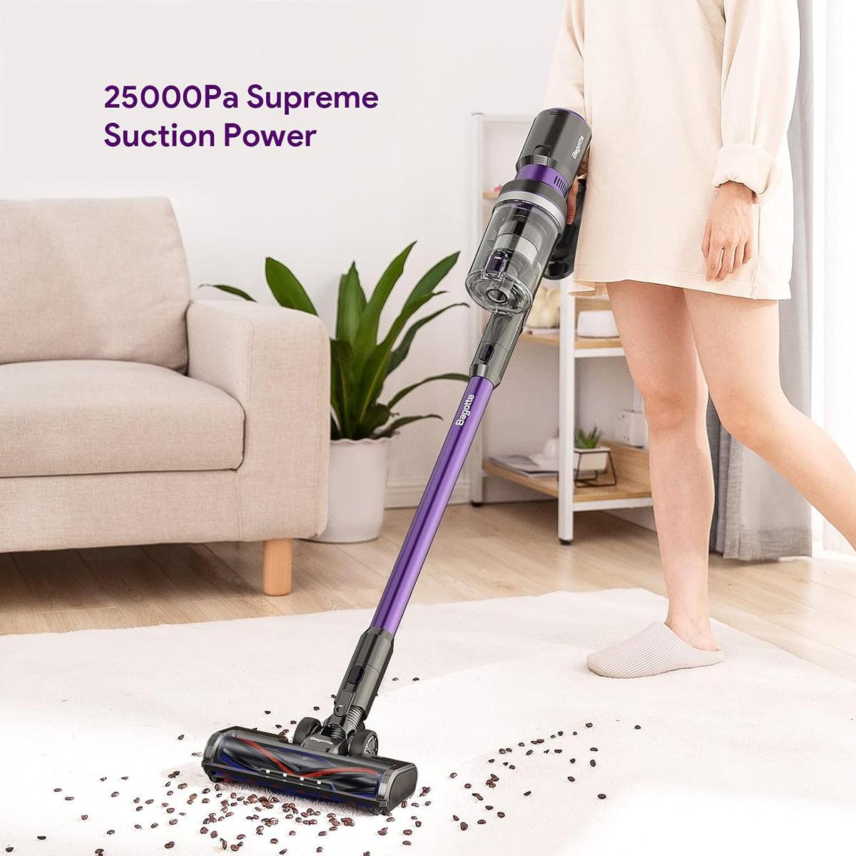 Cordless Stick Handheld Vacuum Cleaner 25Kpa 55min Runtime 3 Power Modes 400W Motor Lightweight J746200