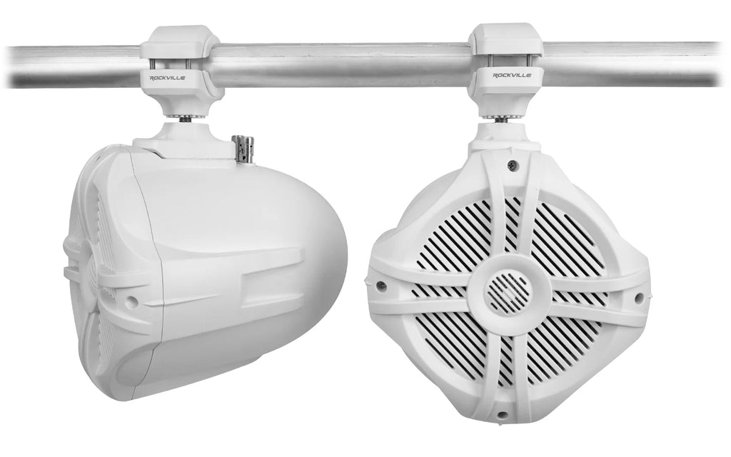White 6.5" Marine Wakeboard Tower Speakers with Receiver P245605