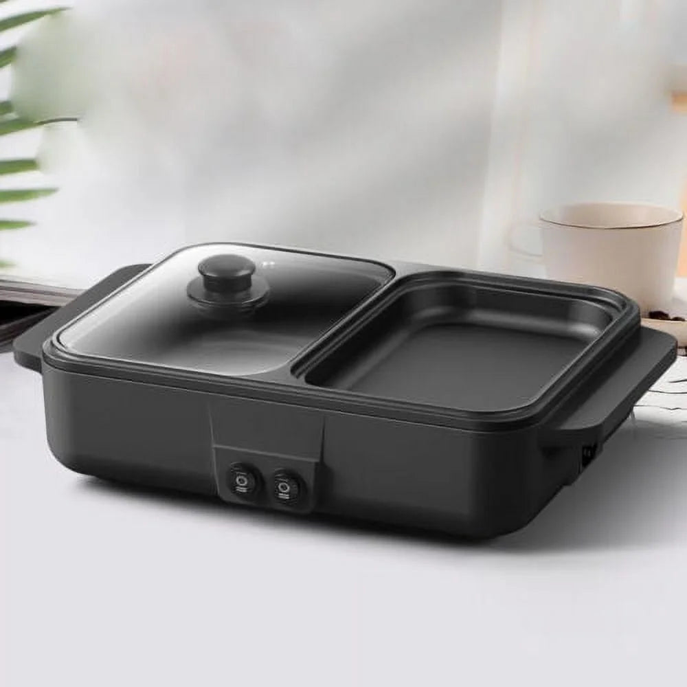 1200W Portable 2 in 1 Hot Pot Barbecue Grill Non-Stick Pan Z494