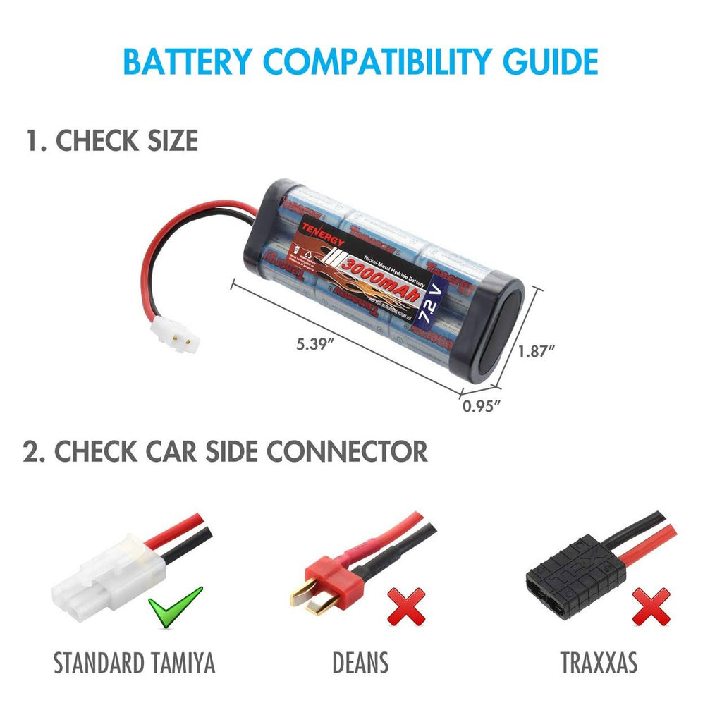 Combo: Universal Smart Charger 6V - 12V + 2 Pcs 7.2V NiMH 3800mAh Battery Packs W6521