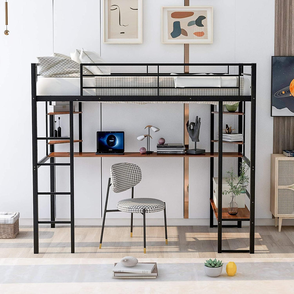 Twin-Over-Twin Solid Pine Wood Bunk Bed with Trundle and 4 Storage Drawers G97432