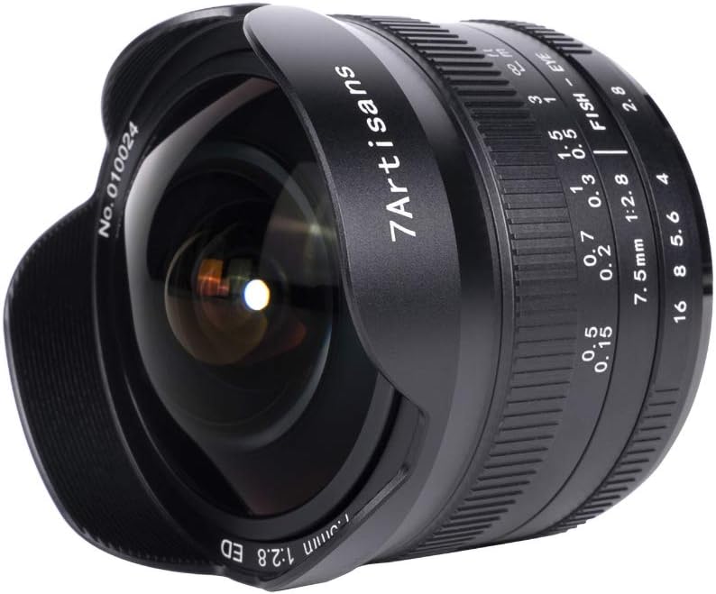 7.5mm F2.8 II Fisheye Lens APS-C 190° Ultra Wide Angle Manual Fixed Lens E733