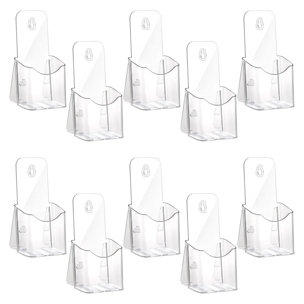 10 Pcs Clear Acrylic Brochure Holders for A6 Size Literature X829852