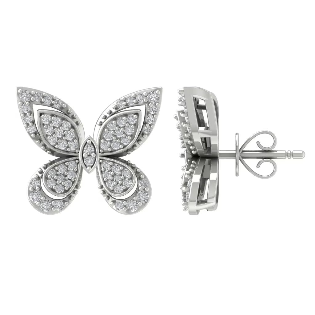 Sterling Silver Diamond Stud Earrings (3/8 cttw, I-J Color, I2-I3 Clarity) T72208