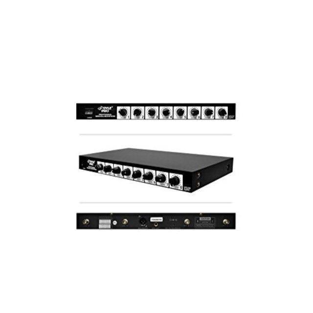 8 Channel Wireless Microphone System with 8 Clip Lavalier Lapel & 8 Headset Microphones, Receiver Base K74719