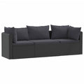 3 Piece Poly Rattan Patio Sofa Set with Cushions R871