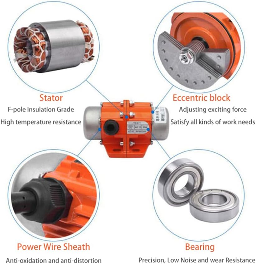 Concrete Vibrator Motor, 1 Phase 30W, AC 110V 3600rpm, Aluminum Alloy Vibrating Motor W608