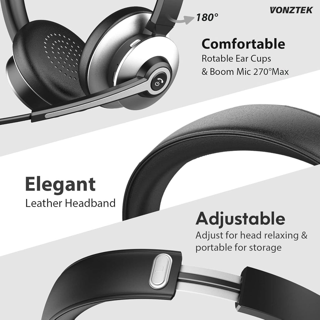 Wireless Bluetooth Headset with Noise Cancelling Microphone U78796