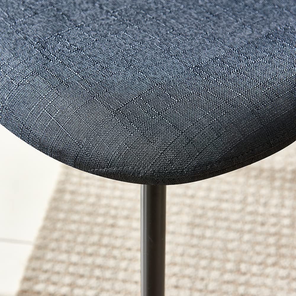 Black Fabric Upholstered Side Chairs Set of 4 with Metal Legs L9015