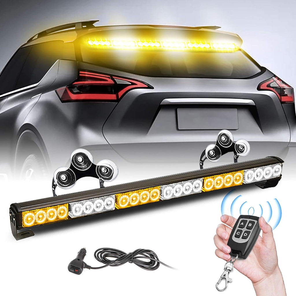 27 Inch 6 Panel LED Strobe Light Bar with Wireless Remote Control, White/Red, Pack of 2 V3681