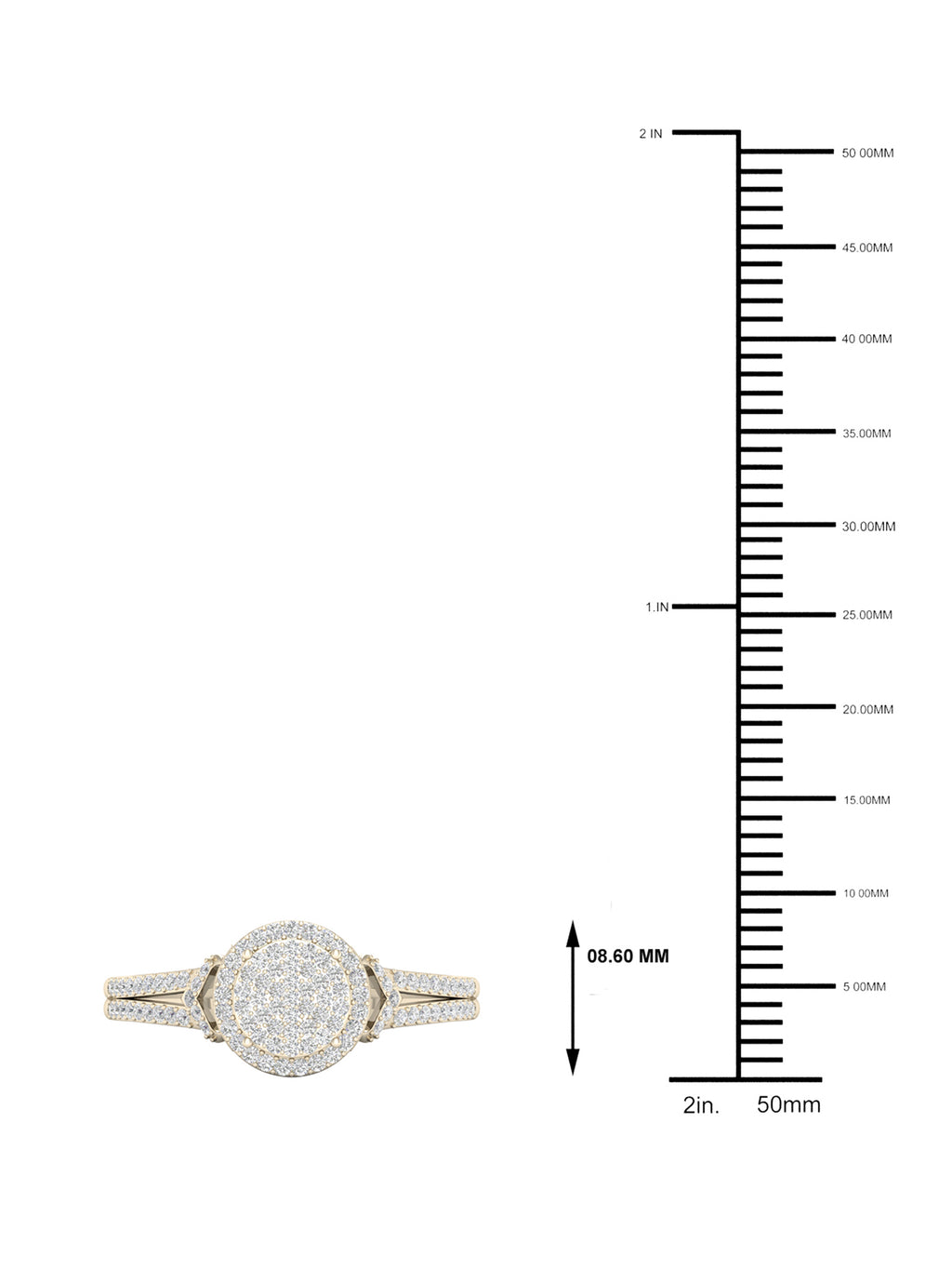 1/4Ct TDW Diamond 10K Yellow Gold Halo Engagement Ring Y42751