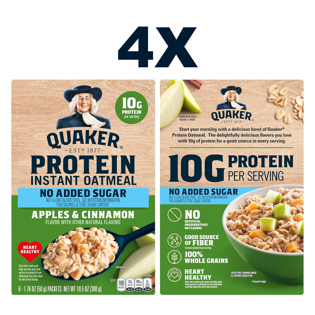 Protein Apple Cinnamon Instant Oatmeal, 4 Pack, 42 Oz A1564