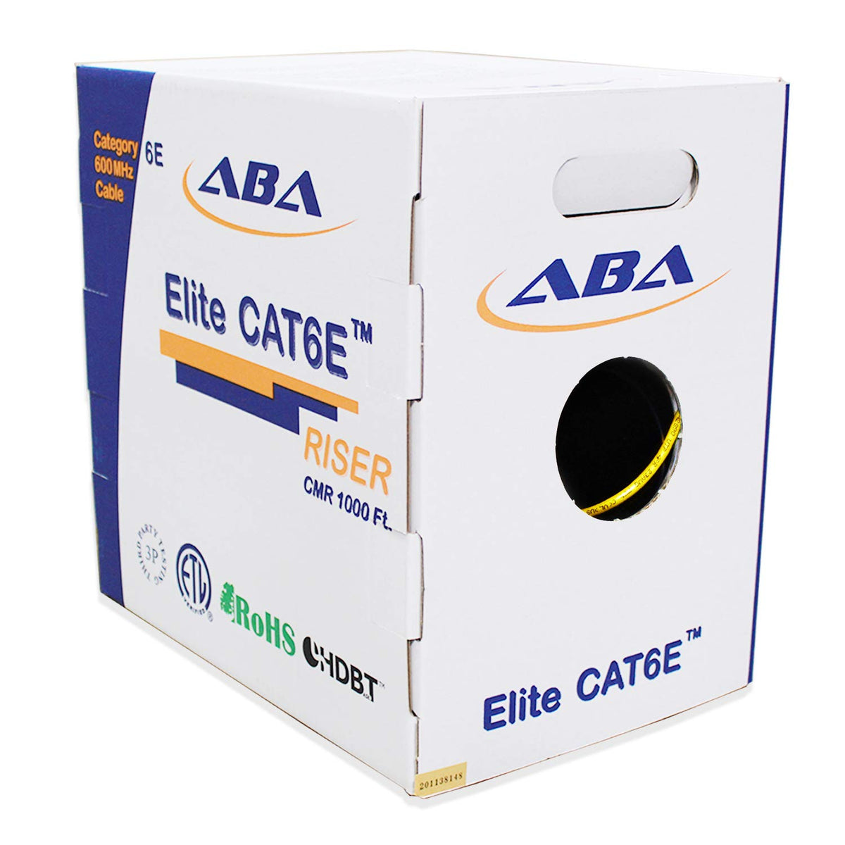 Cat6 CMR Riser Ethernet Cable 1000ft, 24AWG, Solid Bare Copper Wire, 600MHz, Red R5456