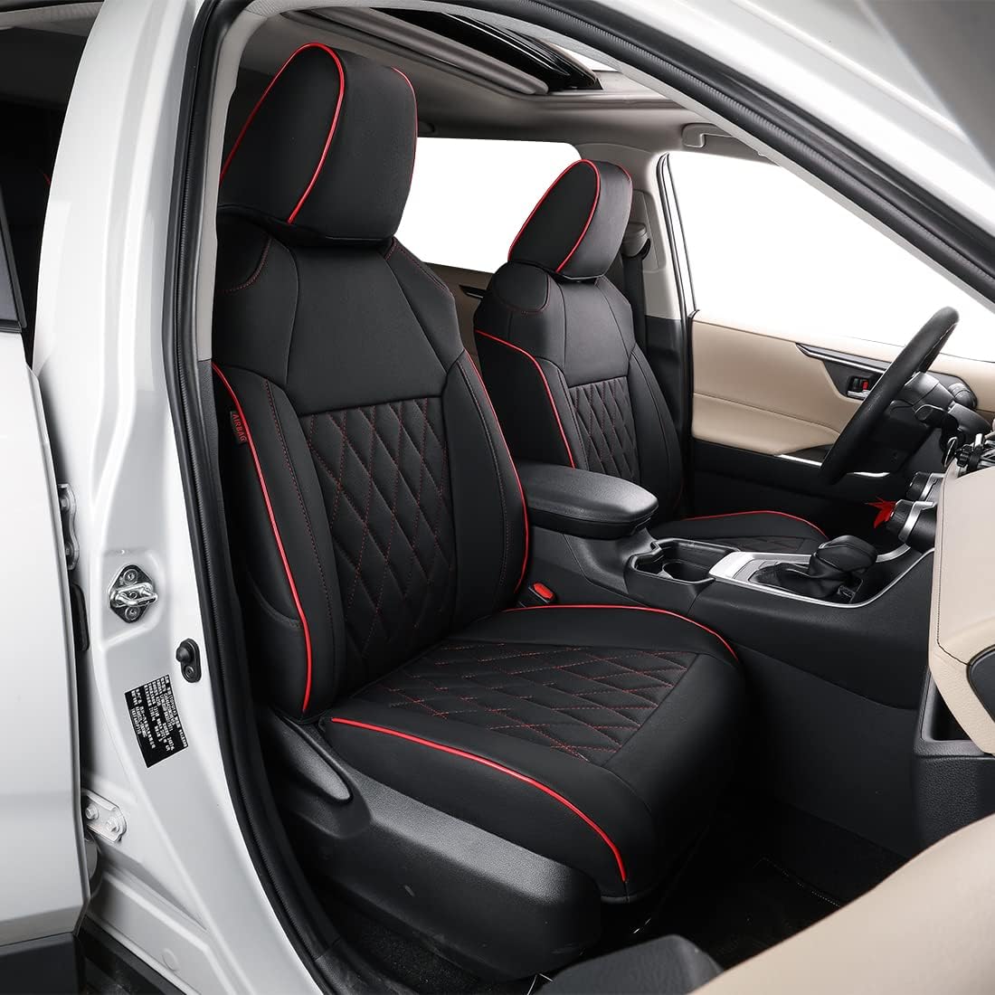 Custom Fit Full Set Car Seat Covers Leatherette Black V8731