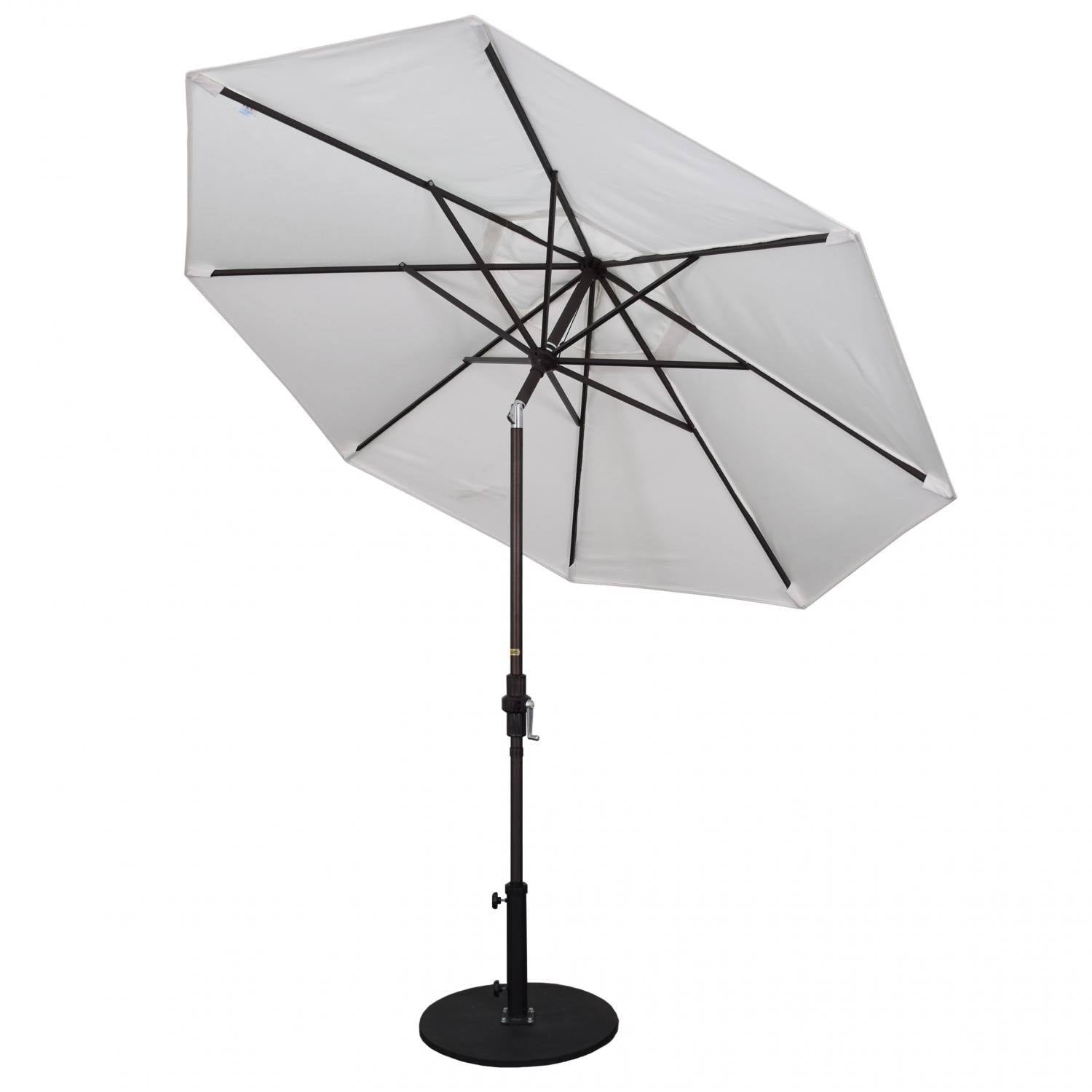 9 ft. Patio Umbrella with Stone Black Aluminum Pole D447651