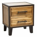 Acacia Wood Two Drawer End Table Y9785