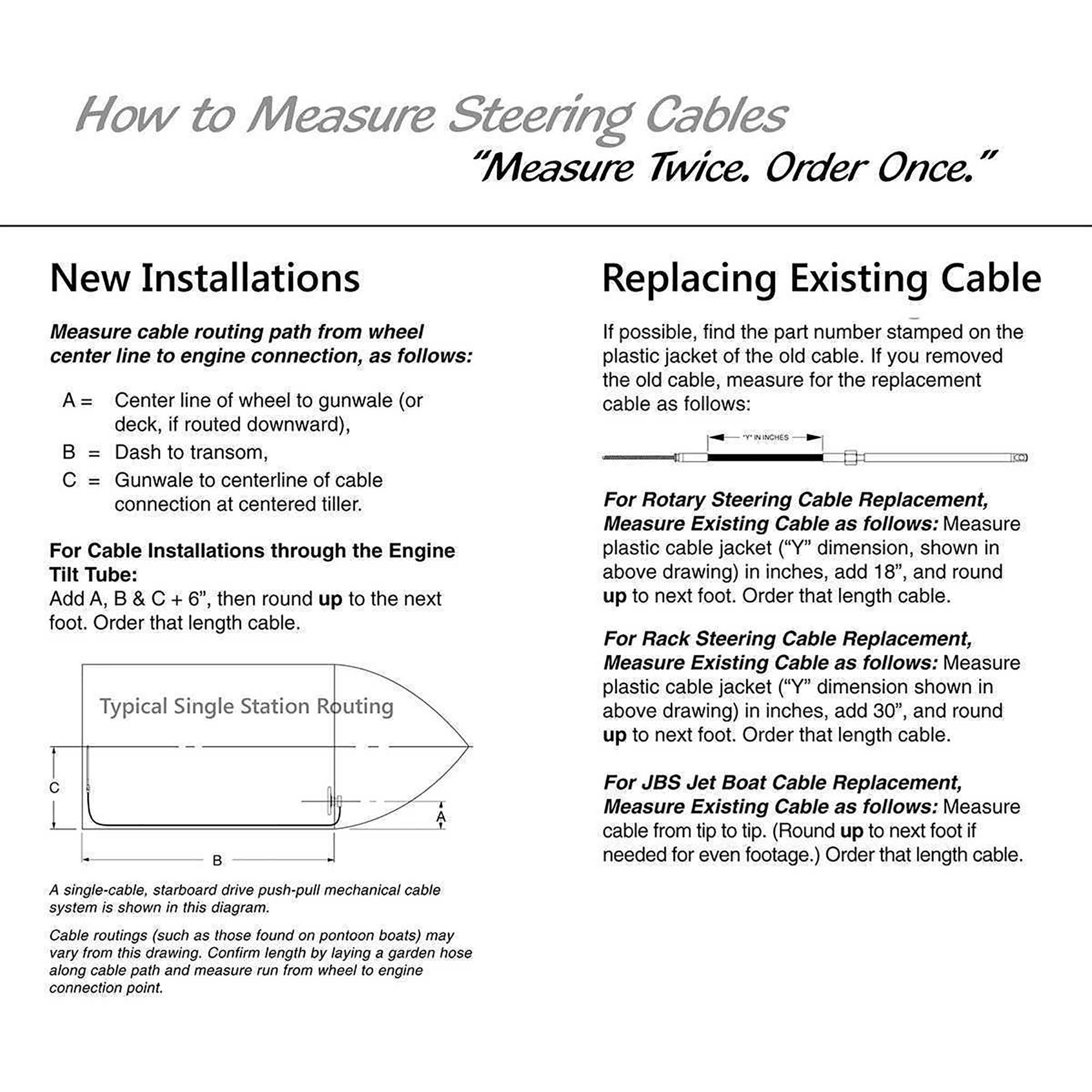 17ft Steering Cable V489