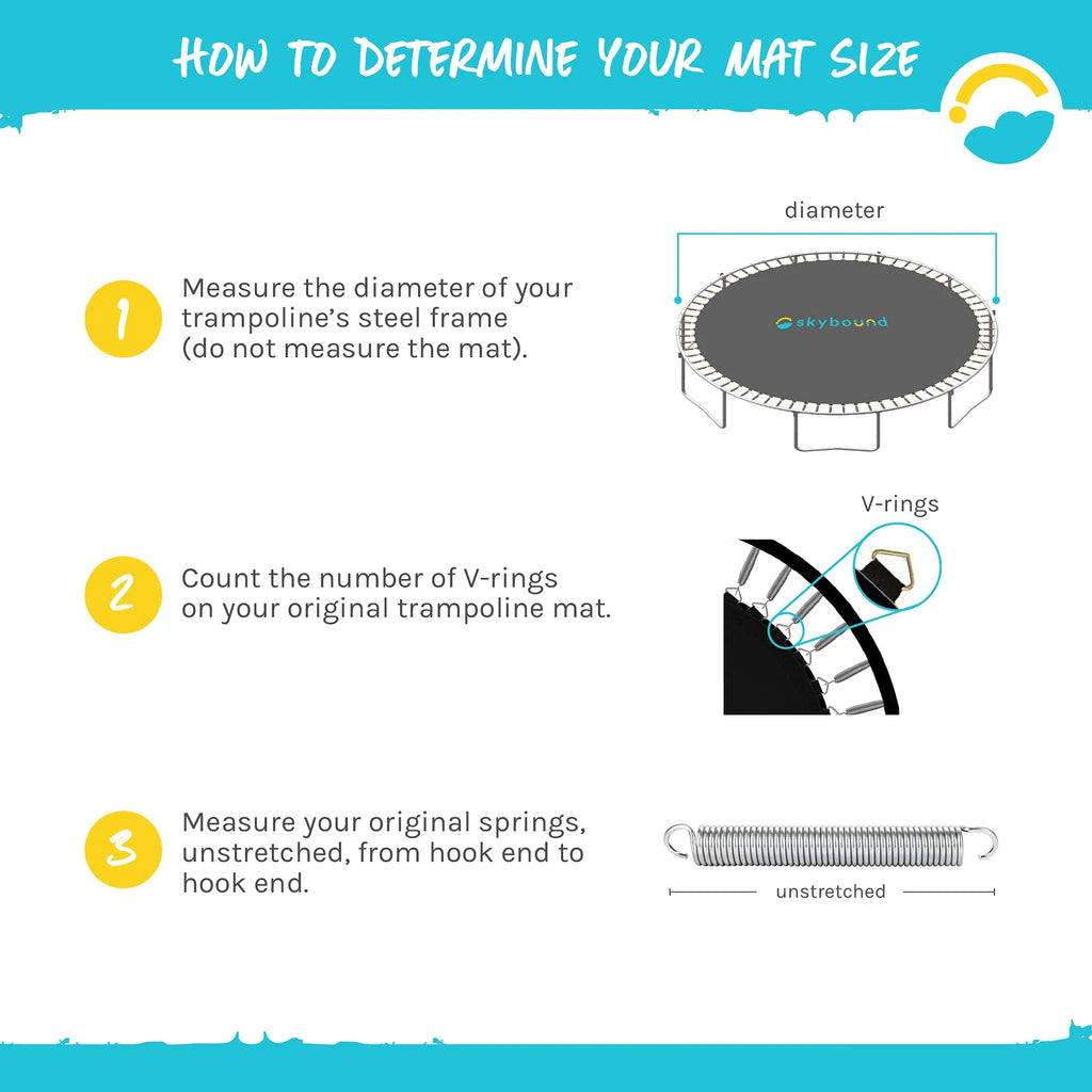 215" Wide Replacement Mat with 72 V-Rings for 14ft Trampoline A332661