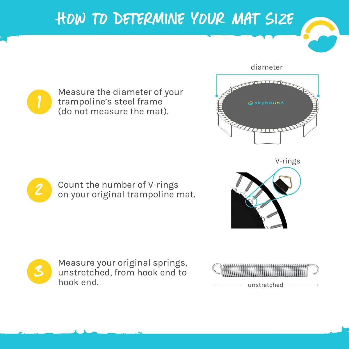 215" Wide Replacement Mat with 72 V-Rings for 14ft Trampoline A332661