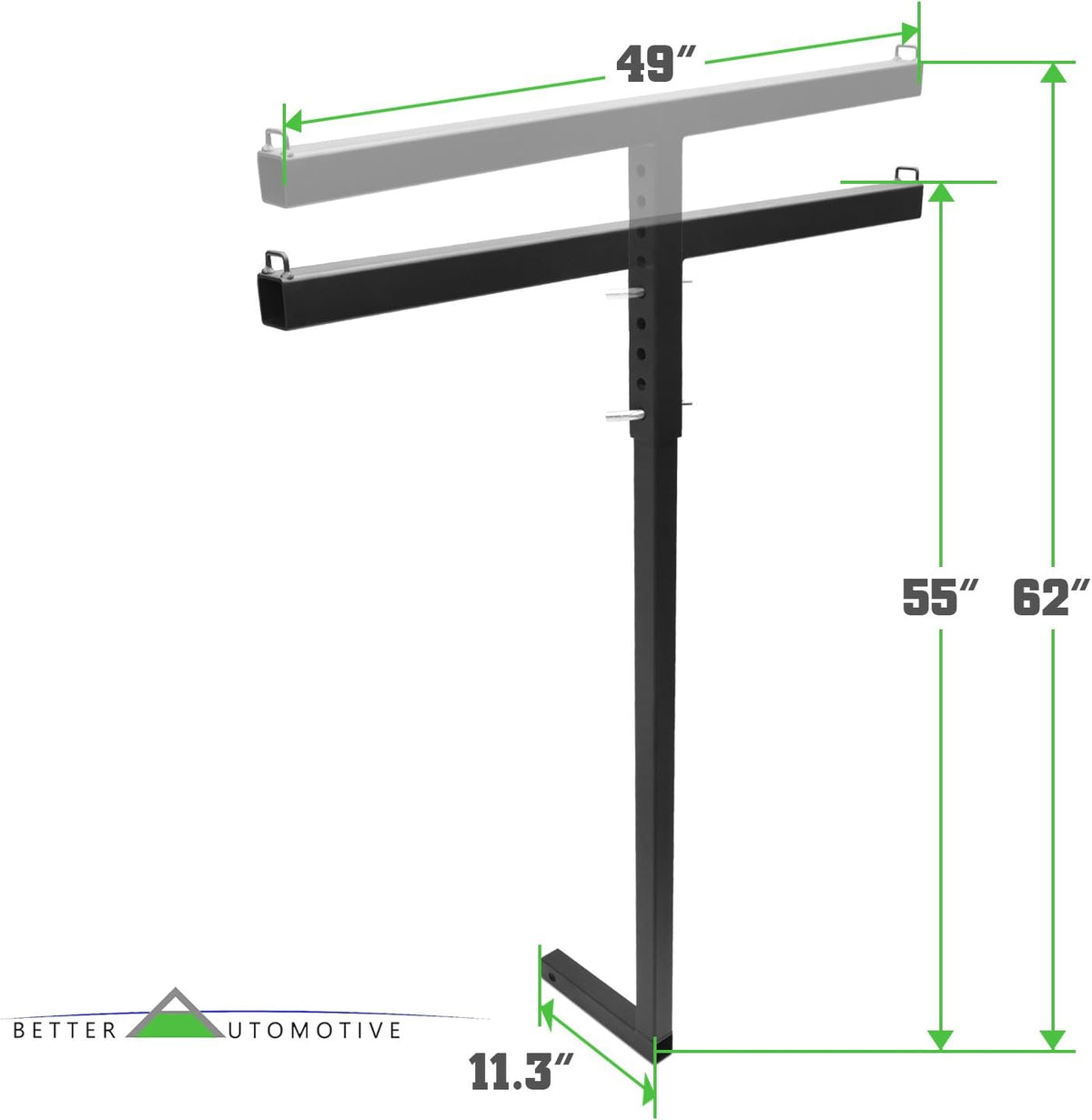2" Truck Bed Trailer Hitch Mount Extender 500 LBS Capacity Utility Adjustable Universal Pick Up Extension Rack A352