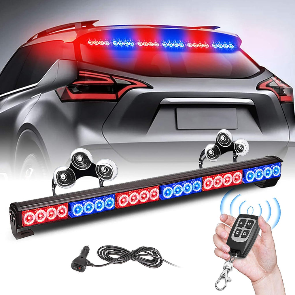 27 Inch 6 Panel LED Strobe Light Bar with Wireless Remote Control, White/Red, Pack of 2 V3681