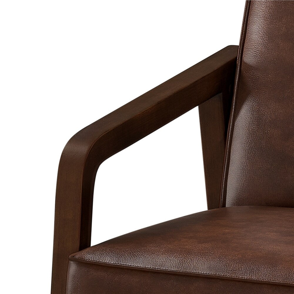 Dark Brown Faux Leather Accent Chair R440