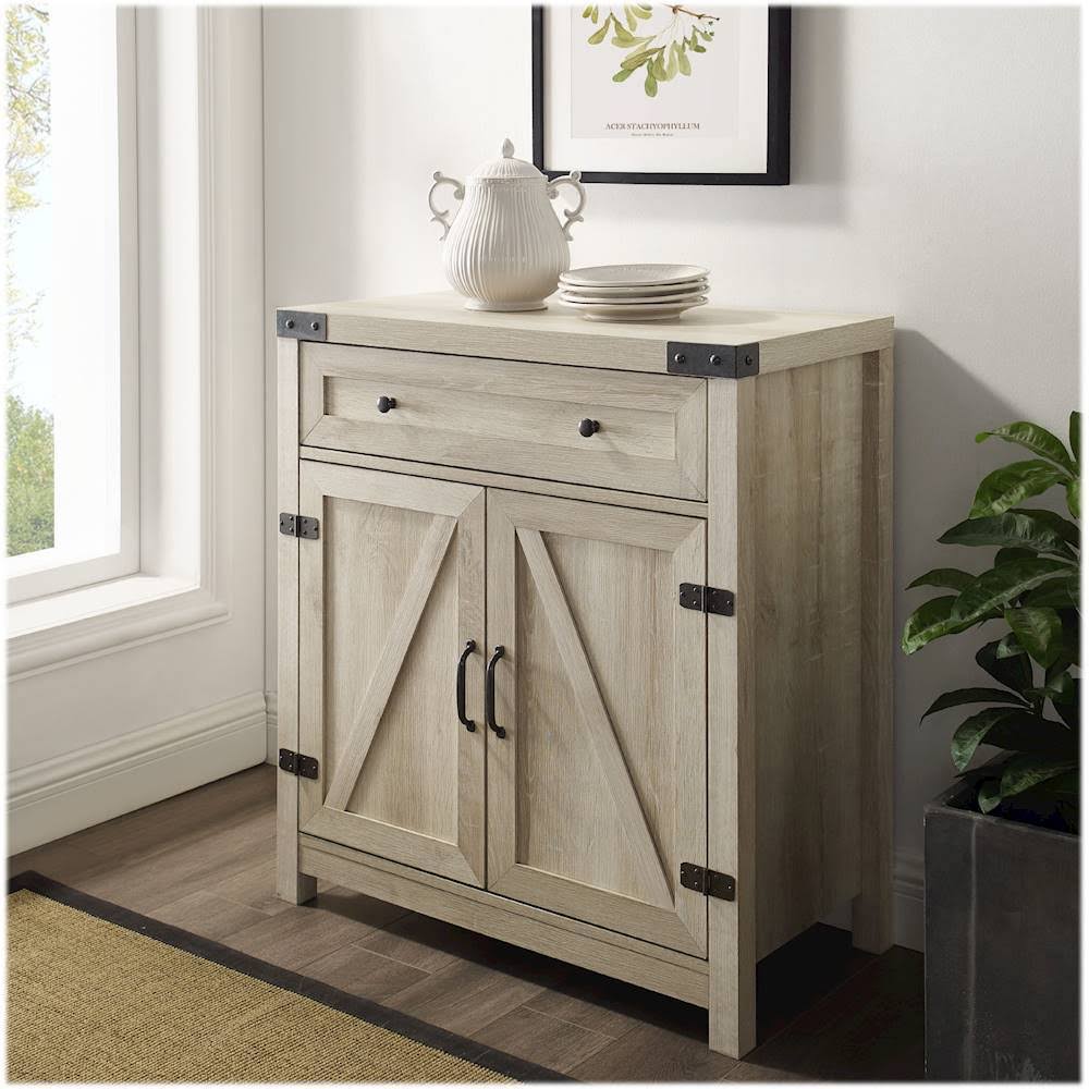 White Oak Barn Door Accent Cabinet K7034