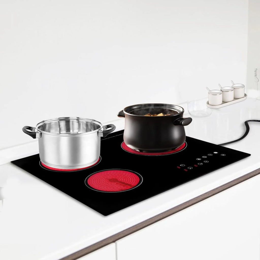 2600W 110V Portable Induction Cooktop 3 Burners Touch Control Countertop W80698