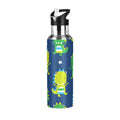 Green Dinosaur Blue Stainless Steel Insulated Water Bottle with Straw Lid U263523