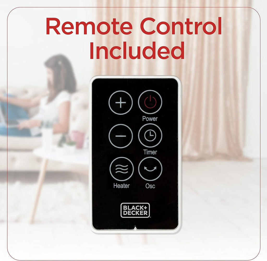 Tower Space Heater with Remote Control, 1500W, Pack of 2 T5167