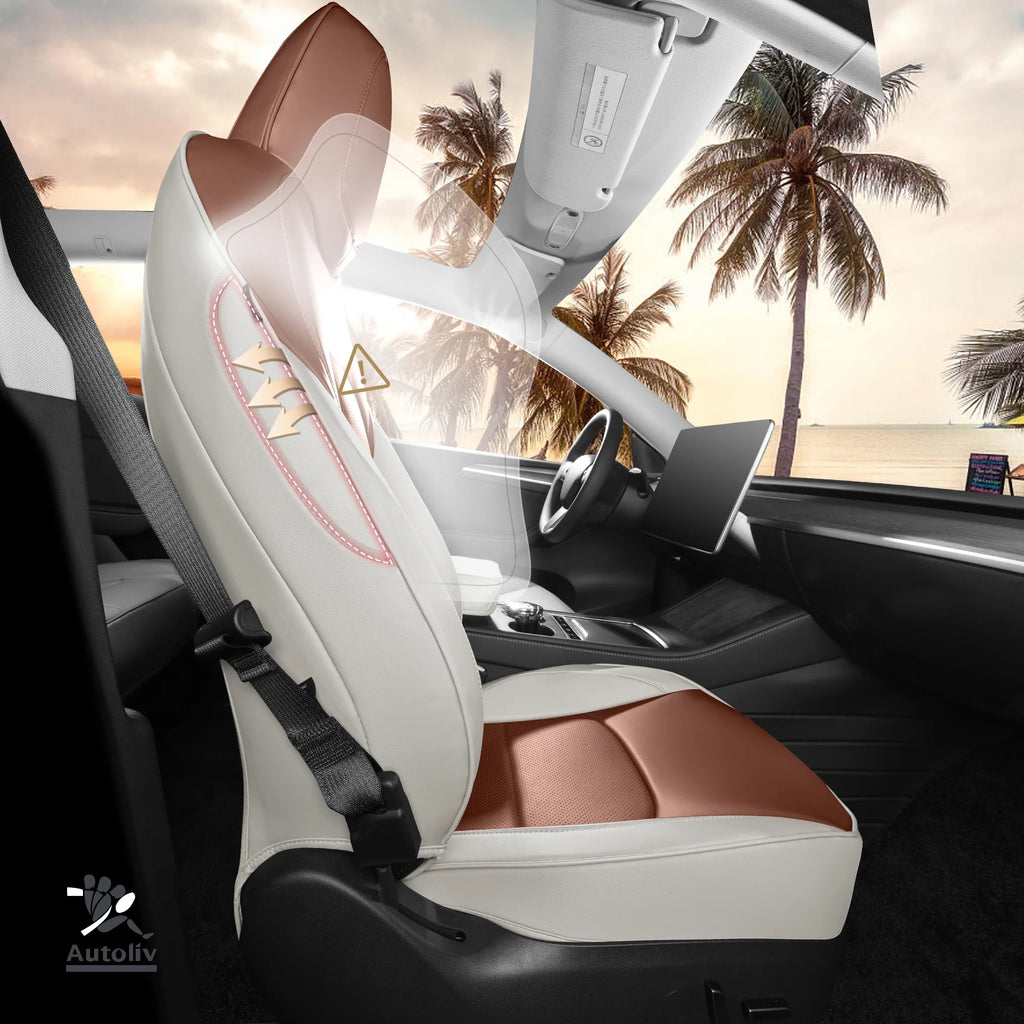 Brown and Beige Car Seat Cover B88334