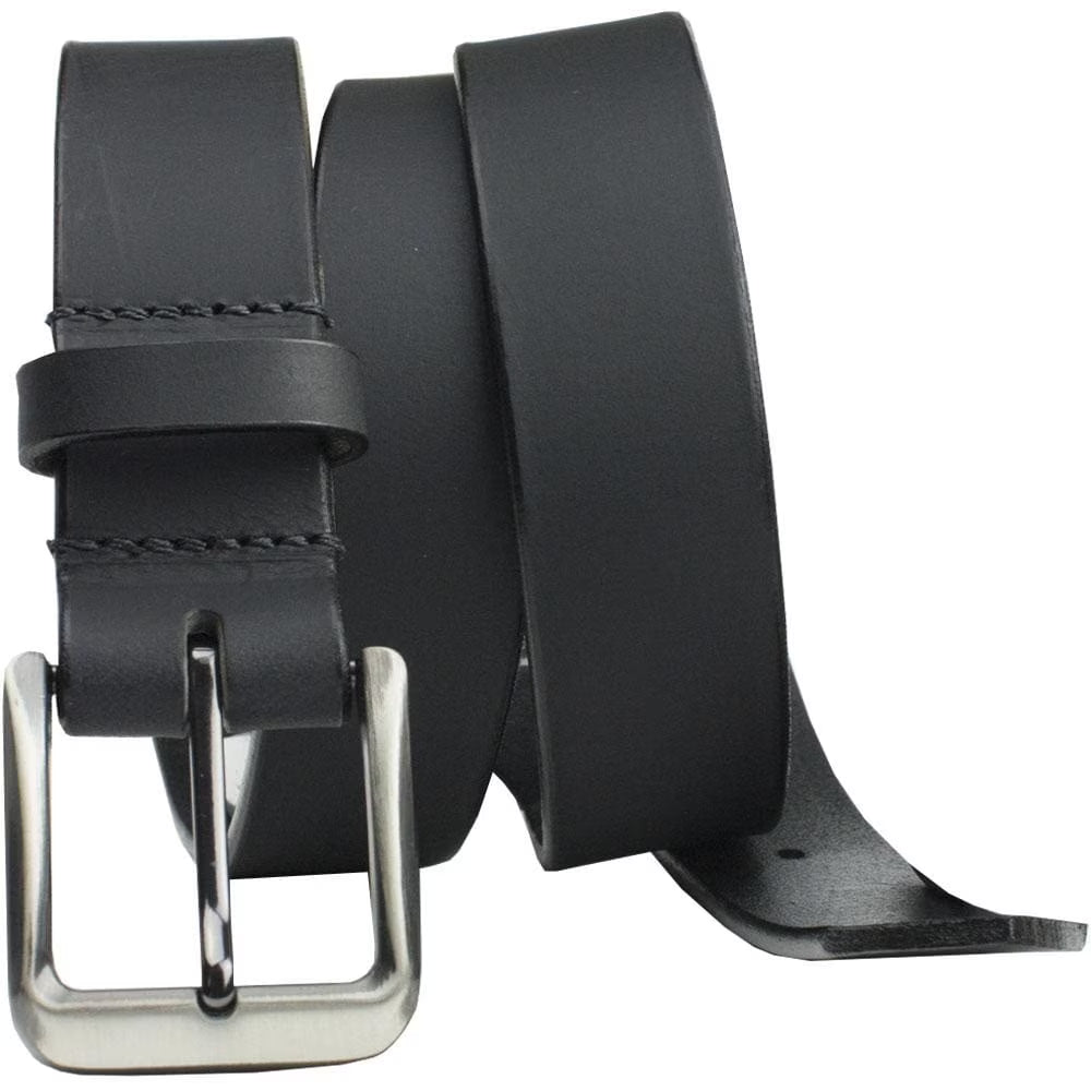 Black Leather Belt with Full Grain Leather Strap S276