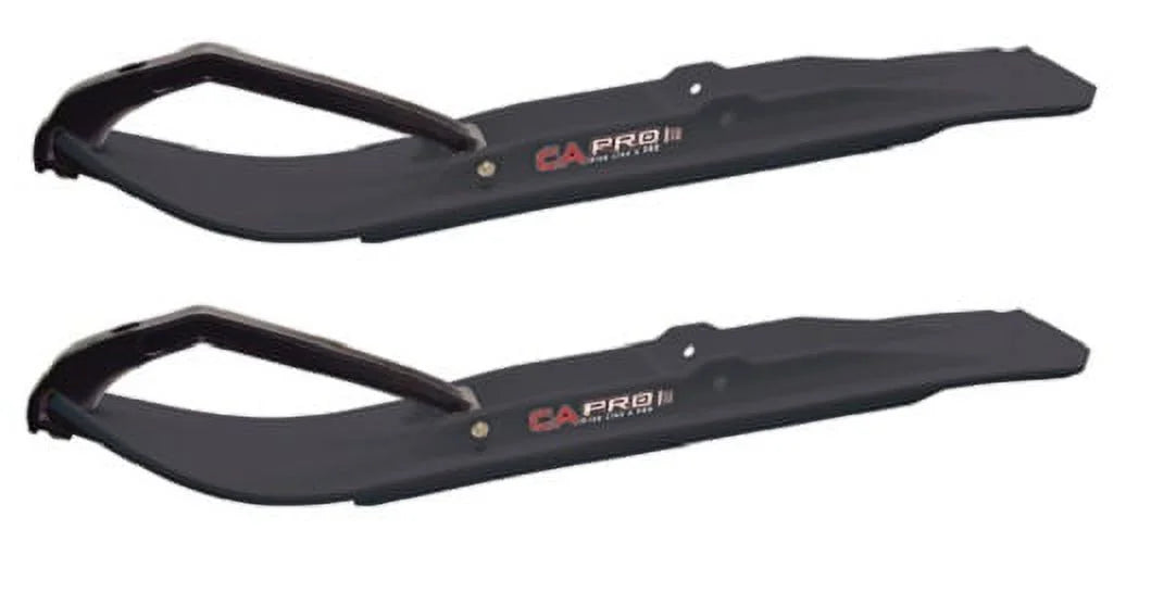 Black XT Snowmobile Skis with 8" Round Bars Complete Kit Q3821