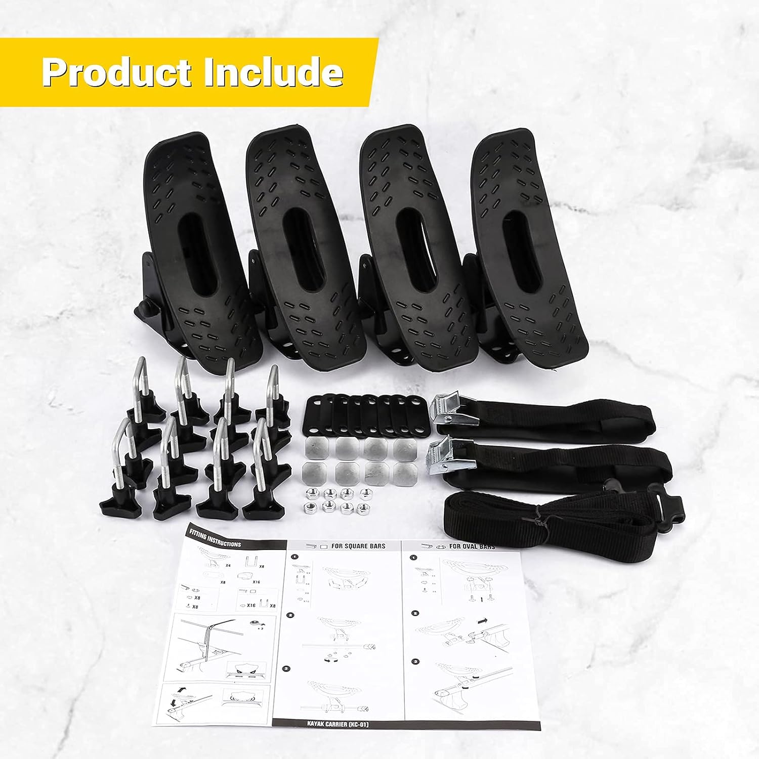 Kayak Roof Racks Universal Saddles Carrier Mount Pack of 2 A936545
