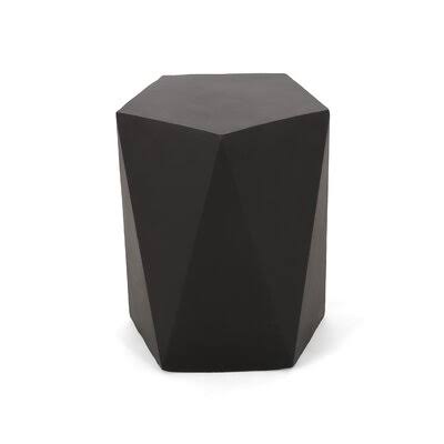 Matte Black Concrete Side Table W393