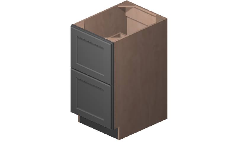 Grey 2 Drawers Base Cabinet High-Density Fiberboard Z116106