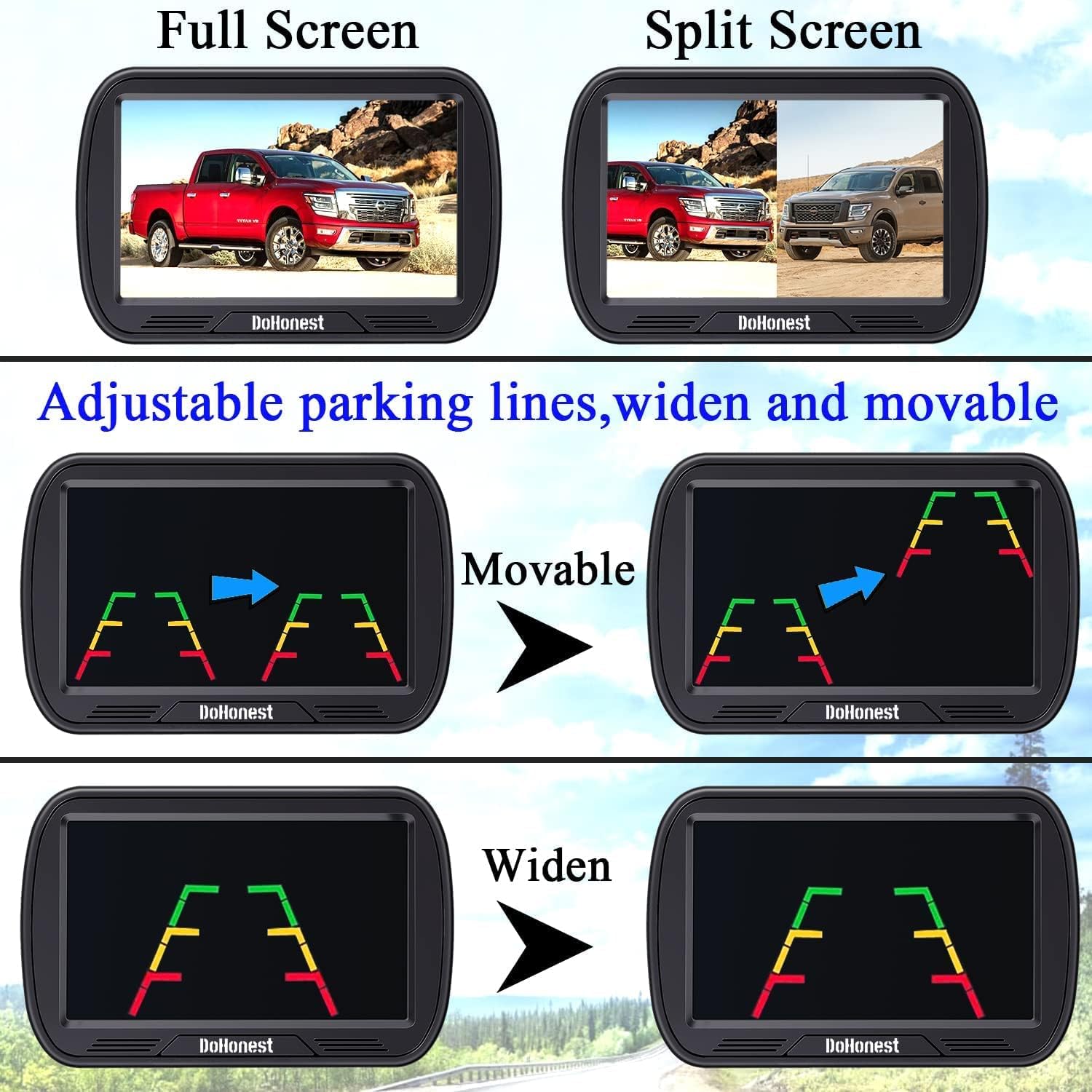 5'' Monitor HD 1080P Bluetooth Wireless Backup Camera E544