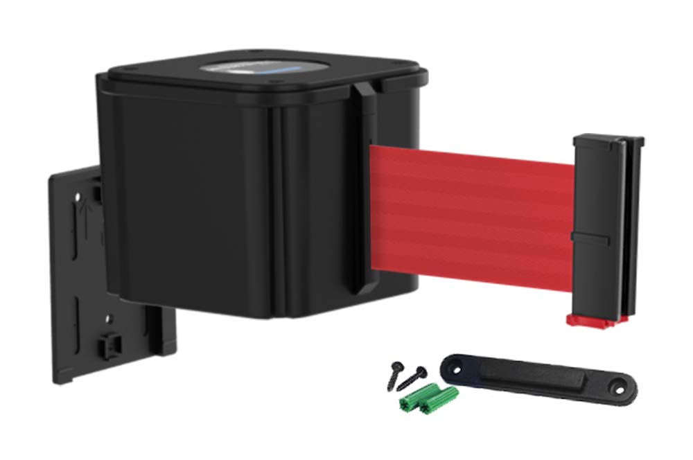 Yellow Retractable Belt Crowd Control Barrier with Receiving End, 25' Caution Do Not Enter Belt Y865