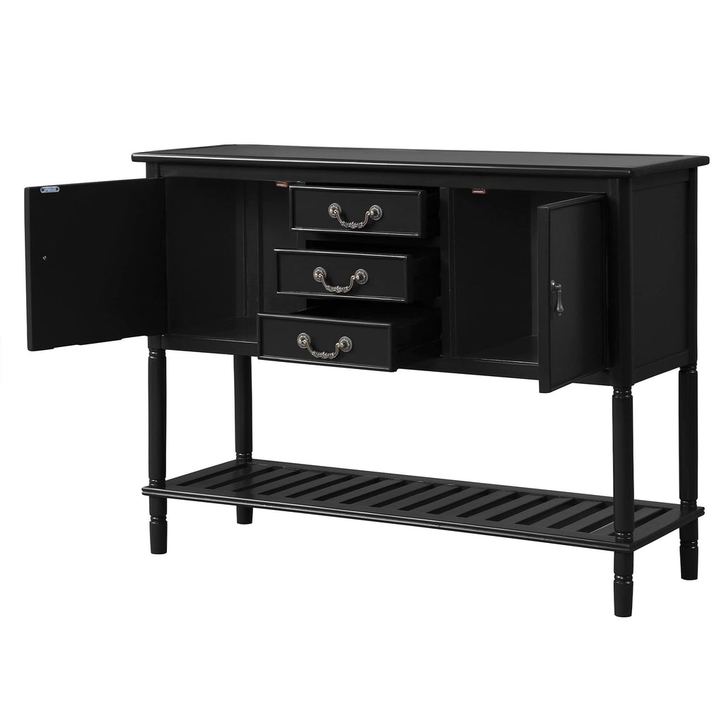 Black 45-Inch Solid Wood Console Table Q456