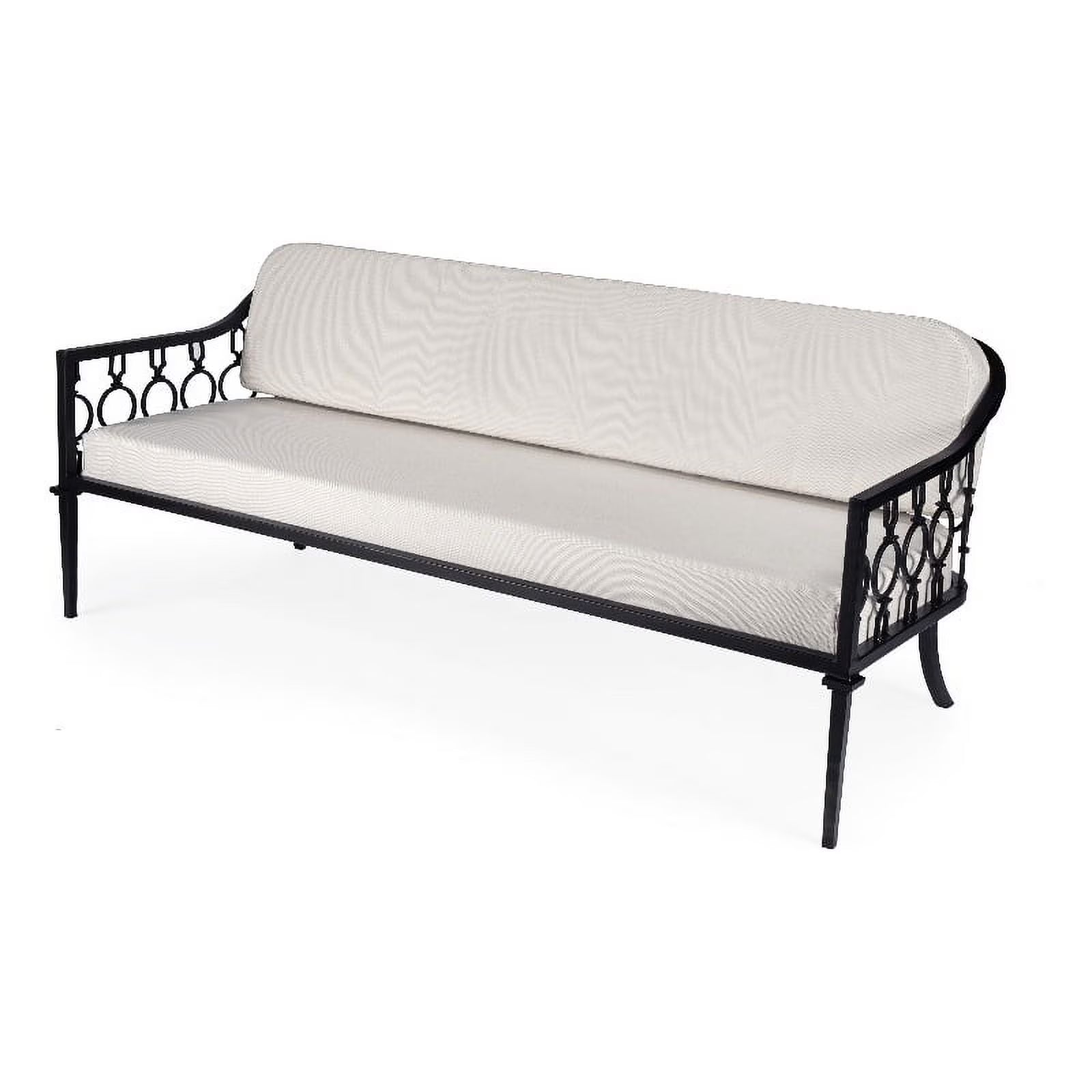 Black Iron Upholstered Outdoor Sofa K1166