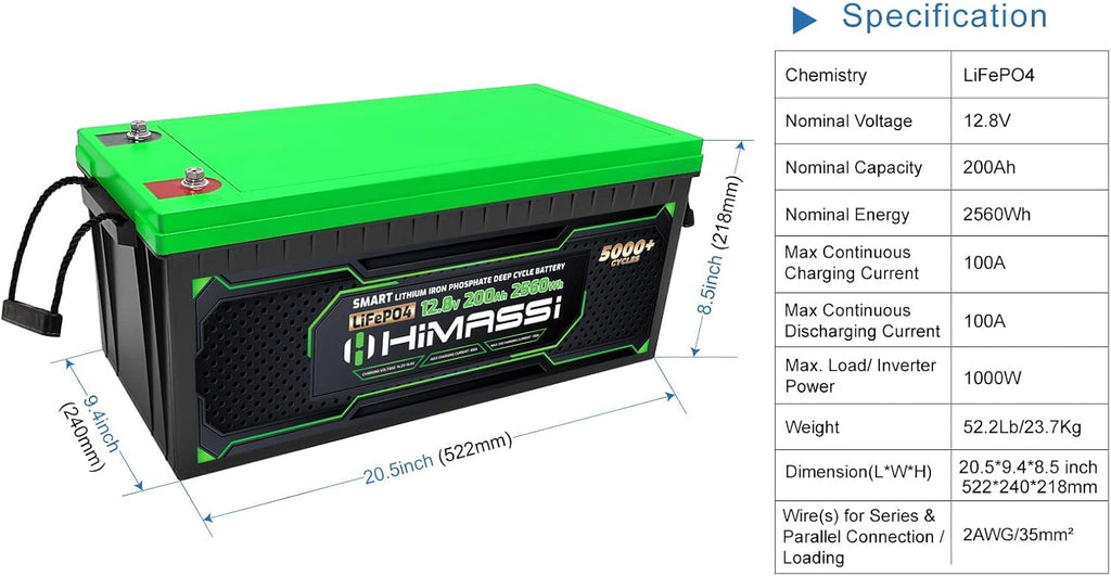 12v 200ah Bluetooth Lithium Iron Phosphate Battery U1364