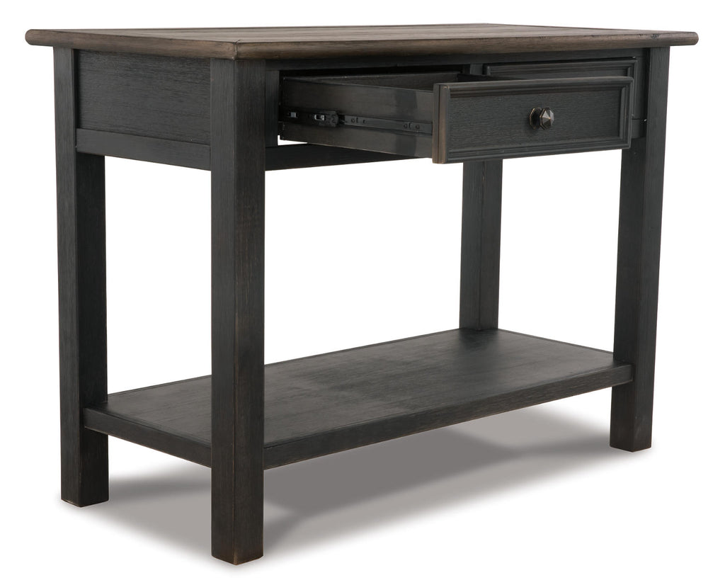 2 Drawer Sofa/Console Table, Grayish Brown/Black K923419