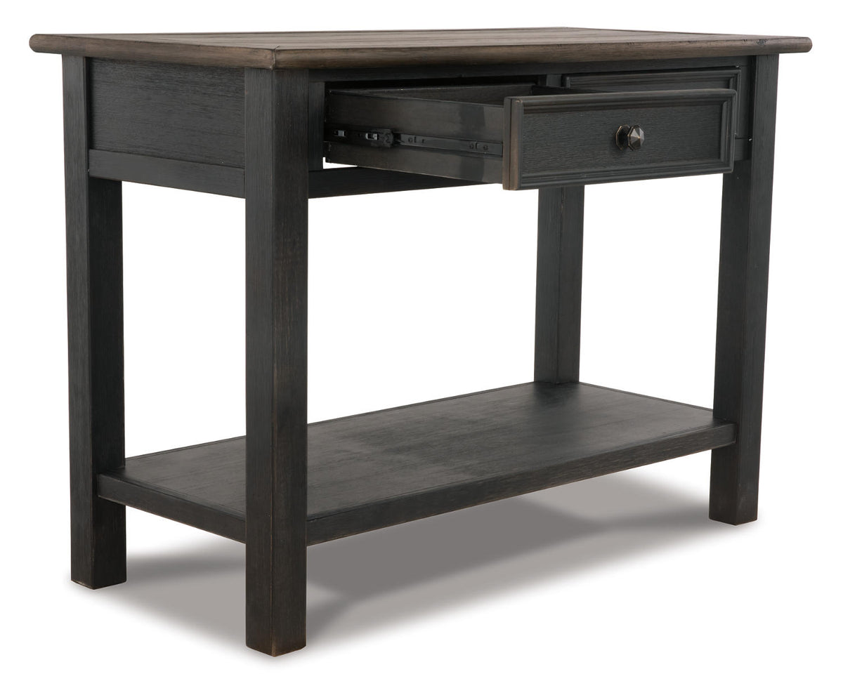 2 Drawer Sofa/Console Table, Grayish Brown/Black K923419