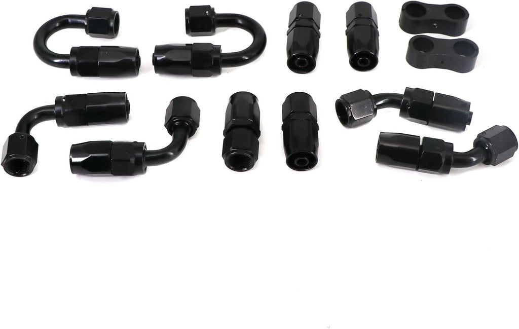 6AN 20Ft Braided Nylon Stainless Steel Fuel Line Hose Fitting Kit 10pcs B655736