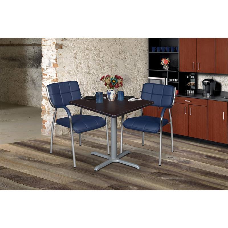 30 in. Via Square X-Base Table Mocha Walnut Grey Q35916