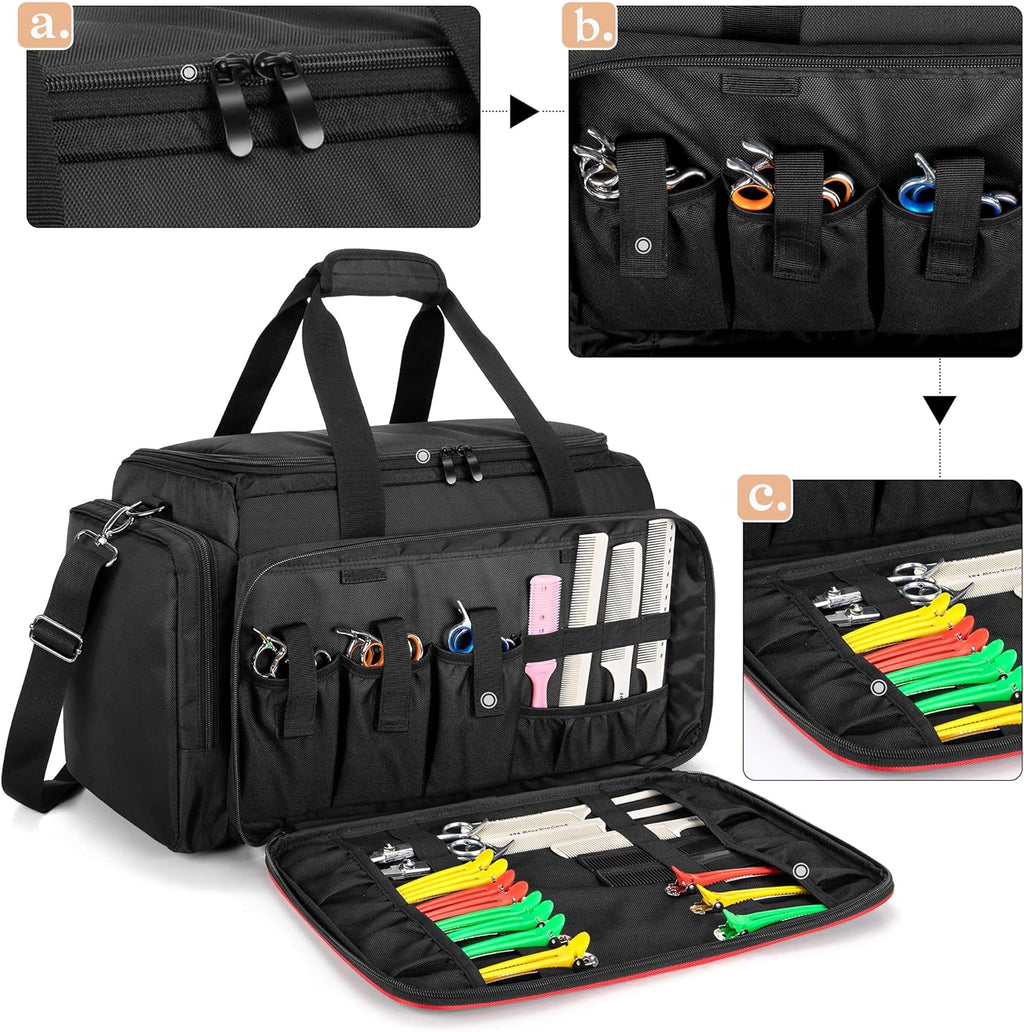 Large Barber Bag with Adjustable Dividers, Black V688631