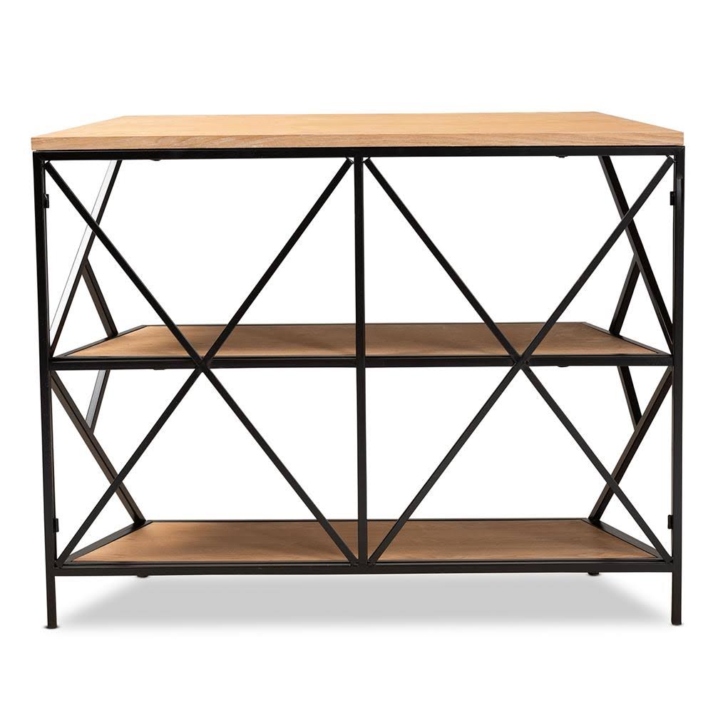3-Tier Console Table Walnut Brown Z13399