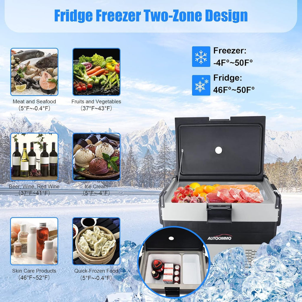 12 Volt 44 Quart Portable Car Refrigerator Freezer Fridge E9630