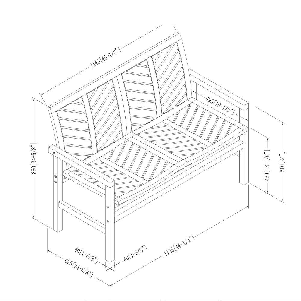 Dark Brown Patio Bench P1528