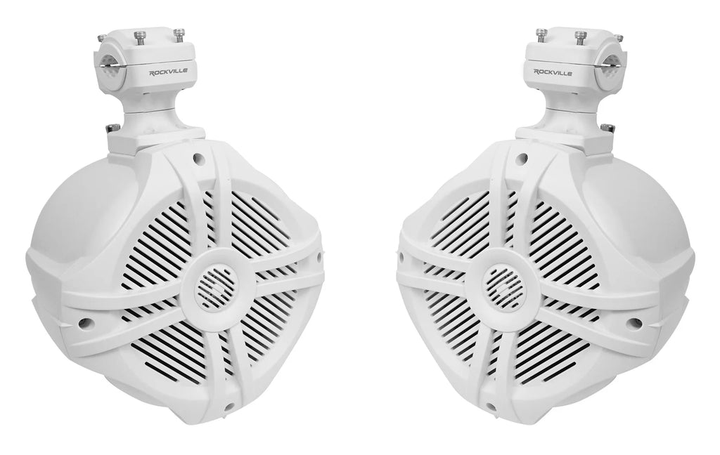 White 6.5" Marine Wakeboard Tower Speakers with Receiver P245605
